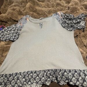 Weekday -Blue and Black Patterned Top